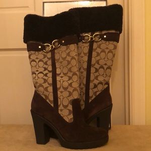 Coach signature suede tall boot